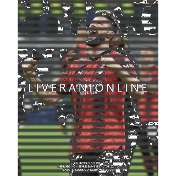 Milan vs Paris Saint-Germain nella foto Olivier Giroud (Milan) esultanza a fine partita Milano 07-11-2023 Stadio Giuseppe Meazza - San Siro UEFA Champions League fase a gironi 4a giornata - Gruppo F foto Roberto Garavaglia/ag. Aldo Liverani sas/ AGENZIA ALDO LIVERANI SAS