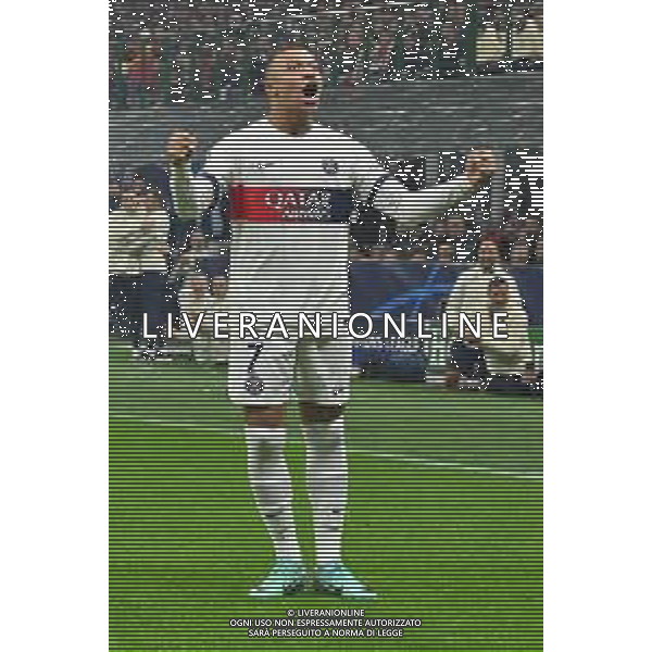 Milan vs Paris Saint-Germain nella foto Kylian Mbappe\' (Paris Saint-Germain) esulta dopo il gol dell\'1 a 0 di Milan Skriniar (Paris Saint-Germain) Milano 07-11-2023 Stadio Giuseppe Meazza - San Siro UEFA Champions League fase a gironi 4a giornata - Gruppo F foto Roberto Garavaglia/ag. Aldo Liverani sas/ AGENZIA ALDO LIVERANI SAS