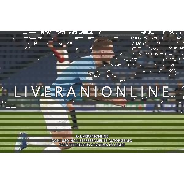 Ciro Immobile of SS Lazio celebrates after scoring a goal during the UEFA Champions League match SS Lazio vs Feyenoord at the Olympic stadium in Rome on November 7, 2023. Photo Emmanuele Mastrodonato/ag. Aldo Liverani sas/AGENZIA ALDO LIVERANI SAS
