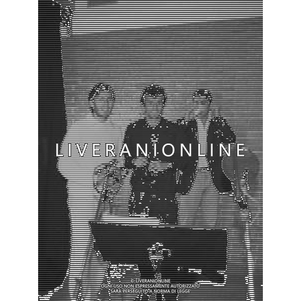 REGISTRAZIONE DI \'DISCO PER UNICEF\' 1994-1995 NELLA FOTO DEJAN SAVICEVIC, PANCEV, ZVONIMIR BOBAN, ALESSANDRO (BILLY) COSTACURTA, AG. ALDO LIVERANI SAS