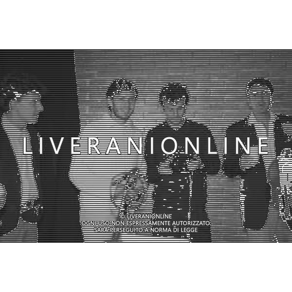 REGISTRAZIONE DI \'DISCO PER UNICEF\' 1994-1995 NELLA FOTO STEFANO ERANIO, DEJAN SAVICEVIC, ZVONIMIR BOBAN, MARCO ALESSANDRO (BILLY) COSTACURTA, AG. ALDO LIVERANI SAS