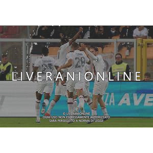 Tijjani Reijnders of AC Milan celebrates after scoring a goal with teammates during the Italian soccer Serie A match US Lecce vs AC Milan on November 10, 2023 at Via del Mare Stadium in Lecce, Italy. Photo by Emmanuele Mastrodonato/ag. Aldo Liverani sas