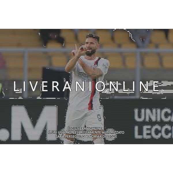 Olivier Giroud of AC Milan celebrates after scoring a goal during the Italian soccer Serie A match US Lecce vs AC Milan on November 10, 2023 at Via del Mare Stadium in Lecce, Italy. Photo by Emmanuele Mastrodonato/ag. Aldo Liverani sas