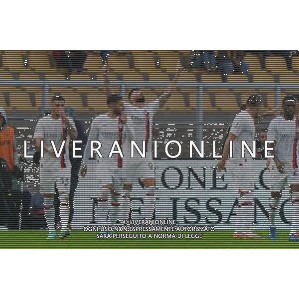 Olivier Giroud of AC Milan celebrates after scoring a goal during the Italian soccer Serie A match US Lecce vs AC Milan on November 10, 2023 at Via del Mare Stadium in Lecce, Italy. Photo by Emmanuele Mastrodonato/ag. Aldo Liverani sas