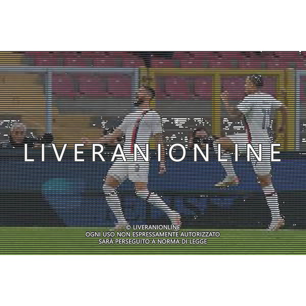 Olivier Giroud of AC Milan celebrates after scoring a goal during the Italian soccer Serie A match US Lecce vs AC Milan on November 10, 2023 at Via del Mare Stadium in Lecce, Italy. Photo by Emmanuele Mastrodonato/ag. Aldo Liverani sas