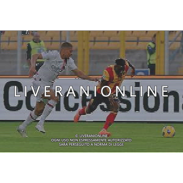 Lameck Banda of US Lecce and Malick Thiaw of AC Milan during the Italian soccer Serie A match US Lecce vs AC Milan on November 10, 2023 at Via del Mare Stadium in Lecce, Italy. Photo by Emmanuele Mastrodonato/ag. Aldo Liverani sas