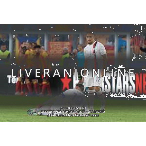 Noah Okafor of AC Milan and Theo Hernandez of AC Milan disappointment during the Italian soccer Serie A match US Lecce vs AC Milan on November 10, 2023 at Via del Mare Stadium in Lecce, Italy. Photo by Emmanuele Mastrodonato/ag. Aldo Liverani sas