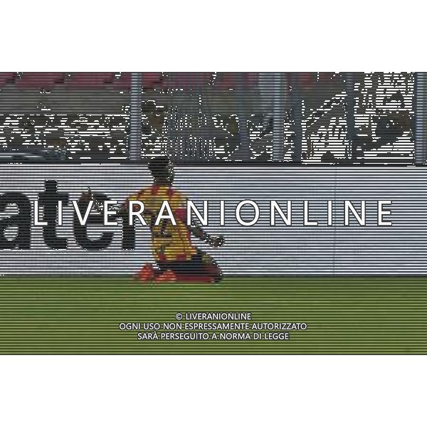 Lameck Banda of US Lecce celebrates after scoring a goal during the Italian soccer Serie A match US Lecce vs AC Milan on November 10, 2023 at Via del Mare Stadium in Lecce, Italy. Photo by Emmanuele Mastrodonato/ag. Aldo Liverani sas