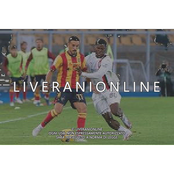 Nicola Sansone of US Lecce and Yunus Musah of AC Milan during the Italian soccer Serie A match US Lecce vs AC Milan on November 10, 2023 at Via del Mare Stadium in Lecce, Italy. Photo by Emmanuele Mastrodonato/ag. Aldo Liverani sas