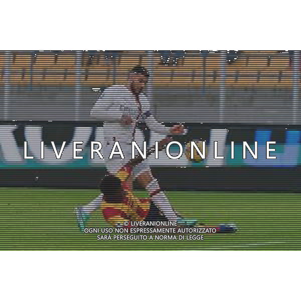 Theo Hernandez of AC Milan and Patrick Dorgu of US Lecce during the Italian soccer Serie A match US Lecce vs AC Milan on November 10, 2023 at Via del Mare Stadium in Lecce, Italy. Photo by Emmanuele Mastrodonato/ag. Aldo Liverani sas