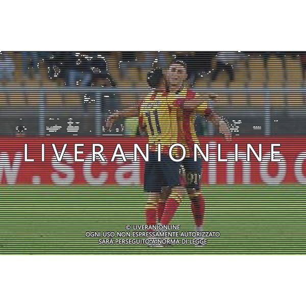 Nicola Sansone of US Lecce celebrates after scoring a goal with Roberto Piccoli of US Lecce during the Italian soccer Serie A match US Lecce vs AC Milan on November 10, 2023 at Via del Mare Stadium in Lecce, Italy. Photo by Emmanuele Mastrodonato/ag. Aldo Liverani sas/AGENZIA ALDO LIVERANI SAS