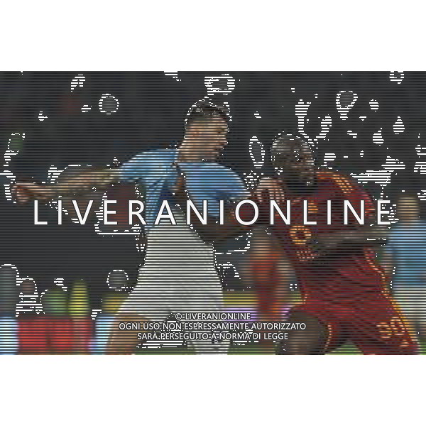 Lazio vs Roma - Campionato Serie A TIM - 12 giornata - Stadio Olimpico - Roma 12-11-2023 nella foto alessio Romagnoli e Lukaku Romelu ©Federico Gaetano/AGENZIA ALDO LIVERANI SAS