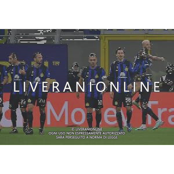 Inter vs Frosinone nella foto esultanza Inter dopo il gol dell\'1 a 0 Milano 12-11-2023 Stadio Giuseppe Meazza - San Siro Campionato Serie A TIM - 12a giornata foto Roberto Garavaglia/ag. Aldo Liverani sas/AGENZIA ALDO LIVERANI SAS