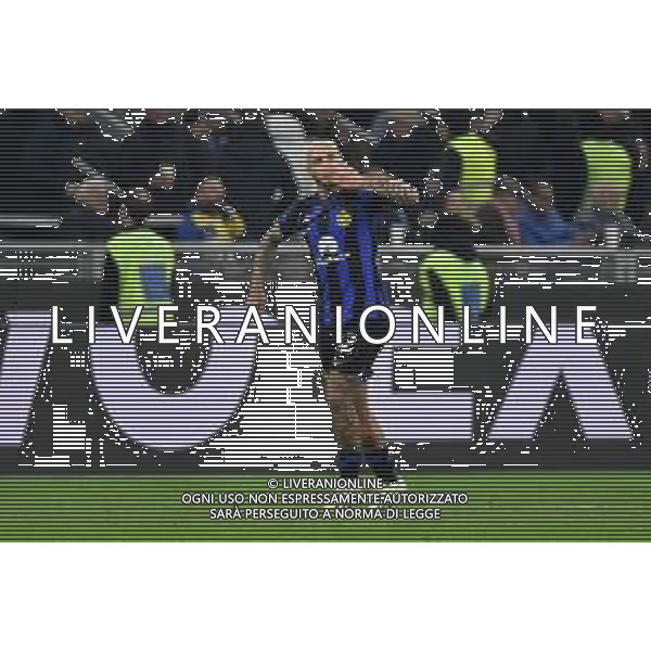 Inter vs Frosinone nella foto Federico Dimarco (Inter) esulta dopo il gol dell\'1 a 0 Milano 12-11-2023 Stadio Giuseppe Meazza - San Siro Campionato Serie A TIM - 12a giornata foto Roberto Garavaglia/ag. Aldo Liverani sas/AGENZIA ALDO LIVERANI SAS