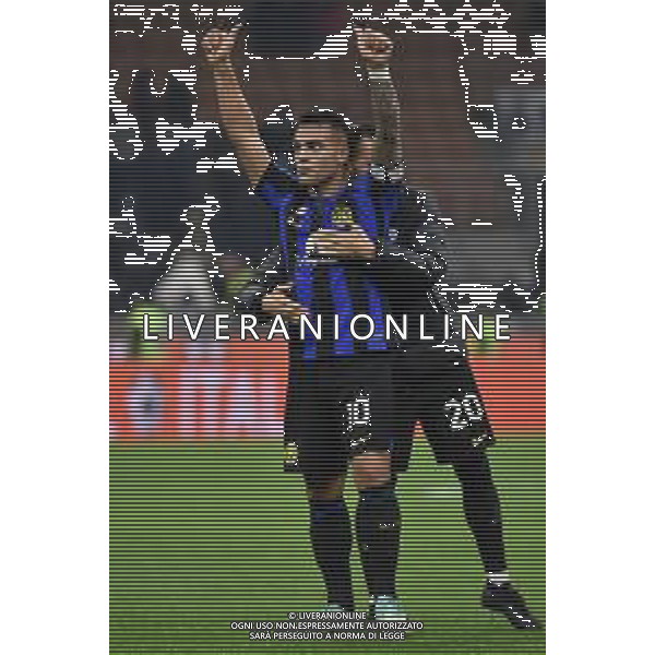 Inter vs Frosinone nella foto Lautaro Martinez (Inter) esultanza a fine partita Milano 12-11-2023 Stadio Giuseppe Meazza - San Siro Campionato Serie A TIM - 12a giornata foto Roberto Garavaglia/ag. Aldo Liverani sas/AGENZIA ALDO LIVERANI SAS