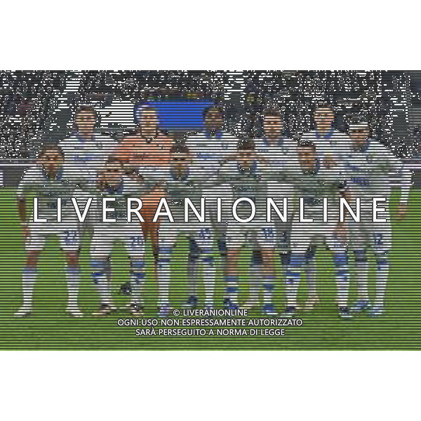Inter vs Frosinone nella foto formazione Frosinone, in piedi da SX Ilario Monterisi, Stefano Turati, Caleb Okoli, Riccardo Marchizza, Marvin Cuni e Reinier Jesus Carvalho; in basso da SX Anthony Henri Oyono, Pol Mikel Lirola, Enzo Barrenechea, Matias Soule\' Malvano e Luca Mazzitelli Milano 12-11-2023 Stadio Giuseppe Meazza - San Siro Campionato Serie A TIM - 12a giornata foto Roberto Garavaglia/ag. Aldo Liverani sas/AGENZIA ALDO LIVERANI SAS