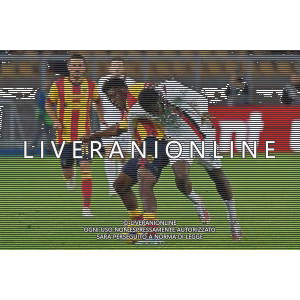 Yunus Musah of AC Milan and Patrick Dorgu of US Lecce during the Italian soccer Serie A match US Lecce vs AC Milan on November 10, 2023 at Via del Mare Stadium in Lecce, Italy. Photo by Emmanuele Mastrodonato/ag. Aldo Liverani sas/AGENZIA ALDO LIVERANI SAS