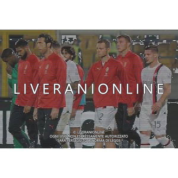 Players of AC Milan disappointment during the Italian soccer Serie A match US Lecce vs AC Milan on November 10, 2023 at Via del Mare Stadium in Lecce, Italy. Photo by Emmanuele Mastrodonato/ag. Aldo Liverani sas/AGENZIA ALDO LIVERANI SAS