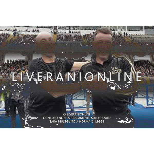 coach Stefano Pioli of AC Milan and coach Roberto D’Aversa of US Lecce during the Italian soccer Serie A match US Lecce vs AC Milan on November 10, 2023 at Via del Mare Stadium in Lecce, Italy. Photo by Emmanuele Mastrodonato/ag. Aldo Liverani sas/AGENZIA ALDO LIVERANI SAS