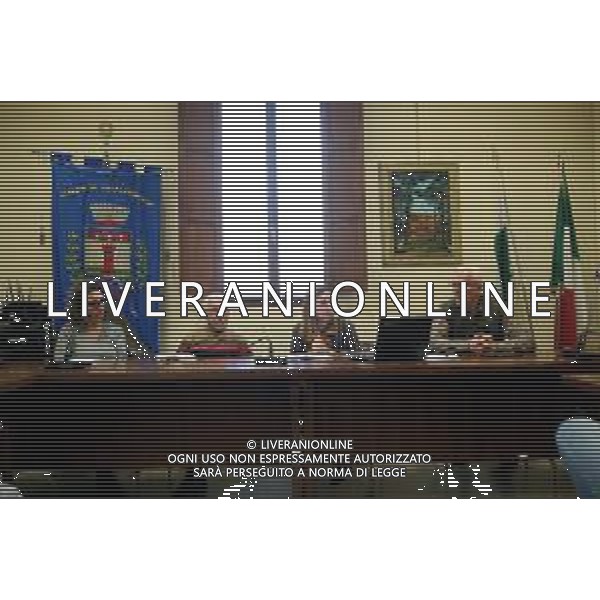 CASALFIUMANESE 12 11 2023 CONFERENZA STAMPA COSTRUZIONE DEL NUOVO PONTE DI CARSEGGIO E LA SITUAZIONE DELLA LOCALITA\' NELLA FOTO BEATRICE POLI SINDACO DI CASALFIUMANESE CON I DIRIGENTI DEL COMUNE ©SANNA/AGENZIA ALDO LIVERANI SAS