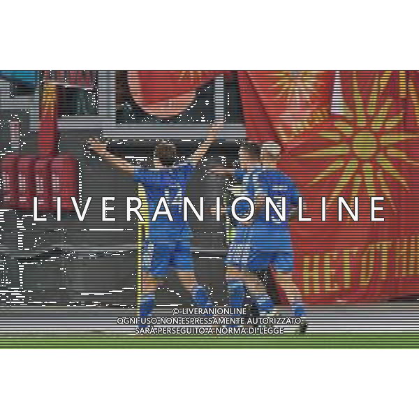 Federico Chiesa of Italy celebrates after scoring a goal during the UEFA EURO 2024 European qualifier match between Italy and North Macedonia at Stadio Olimpico on November 17, 2023 in Rome, Italy. Photo by Emmanuele Mastrodonato/ag. Aldo Liverani sas/AGENZIA ALDO LIVERANI SAS