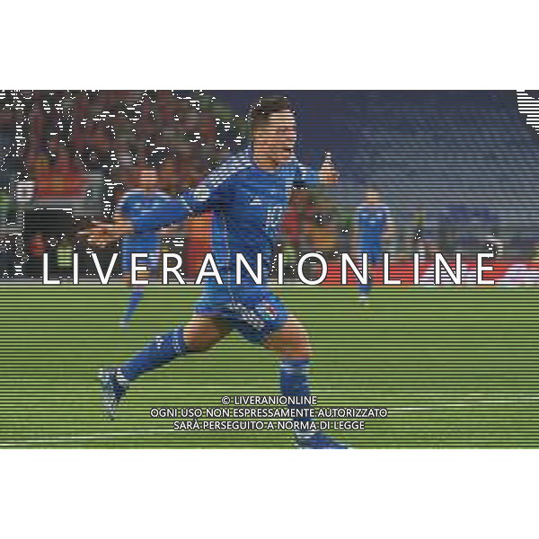 Giacomo Raspadori of Italy celebrates after scoring a goal during the UEFA EURO 2024 European qualifier match between Italy and North Macedonia at Stadio Olimpico on November 17, 2023 in Rome, Italy. Photo by Emmanuele Mastrodonato/ag. Aldo Liverani sas/AGENZIA ALDO LIVERANI SAS