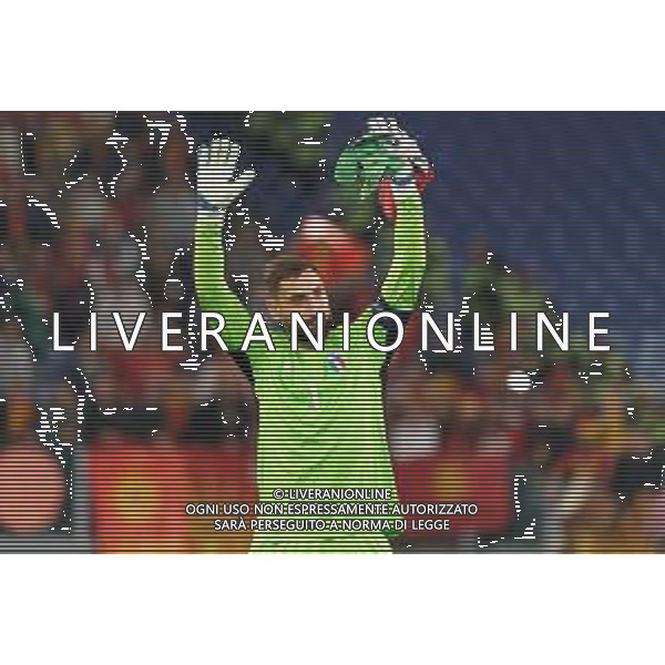 Gianluigi Donnarumma of Italy celebrates the victory during the UEFA EURO 2024 European qualifier match between Italy and North Macedonia at Stadio Olimpico on November 17, 2023 in Rome, Italy. Photo by Emmanuele Mastrodonato/ag. Aldo Liverani sas