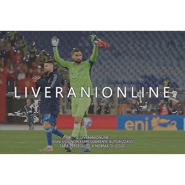 Gianluigi Donnarumma of Italy and Jorginho of Italy celebrates the victory during the UEFA EURO 2024 European qualifier match between Italy and North Macedonia at Stadio Olimpico on November 17, 2023 in Rome, Italy. Photo by Emmanuele Mastrodonato/ag. Aldo Liverani sas