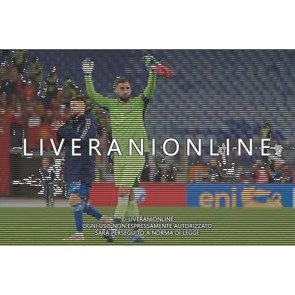 Gianluigi Donnarumma of Italy and Jorginho of Italy celebrates the victory during the UEFA EURO 2024 European qualifier match between Italy and North Macedonia at Stadio Olimpico on November 17, 2023 in Rome, Italy. Photo by Emmanuele Mastrodonato/ag. Aldo Liverani sas