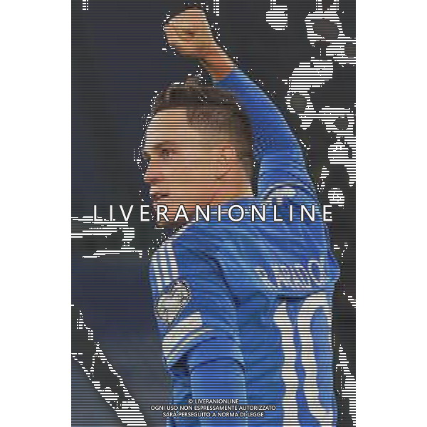 Giacomo Raspadori of Italy celebrates after scoring a goal during the UEFA EURO 2024 European qualifier match between Italy and North Macedonia at Stadio Olimpico on November 17, 2023 in Rome, Italy. Photo by Emmanuele Mastrodonato/ag. Aldo Liverani sas