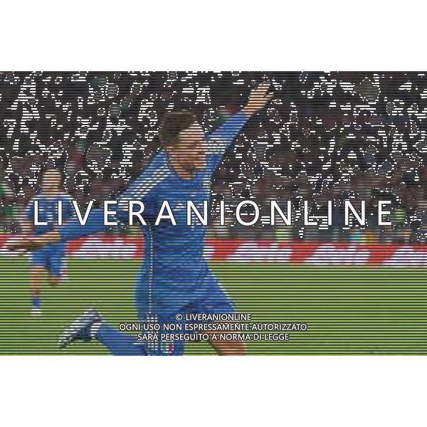 Giacomo Raspadori of Italy celebrates after scoring a goal during the UEFA EURO 2024 European qualifier match between Italy and North Macedonia at Stadio Olimpico on November 17, 2023 in Rome, Italy. Photo by Emmanuele Mastrodonato/ag. Aldo Liverani sas