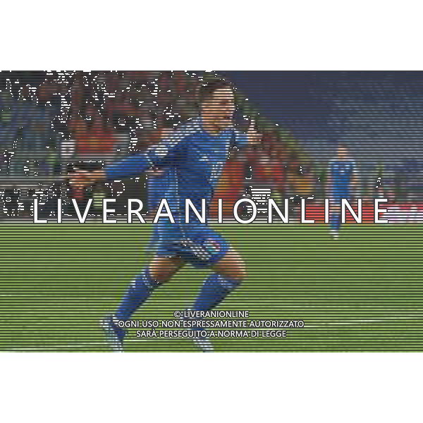 Giacomo Raspadori of Italy celebrates after scoring a goal during the UEFA EURO 2024 European qualifier match between Italy and North Macedonia at Stadio Olimpico on November 17, 2023 in Rome, Italy. Photo by Emmanuele Mastrodonato/ag. Aldo Liverani sas