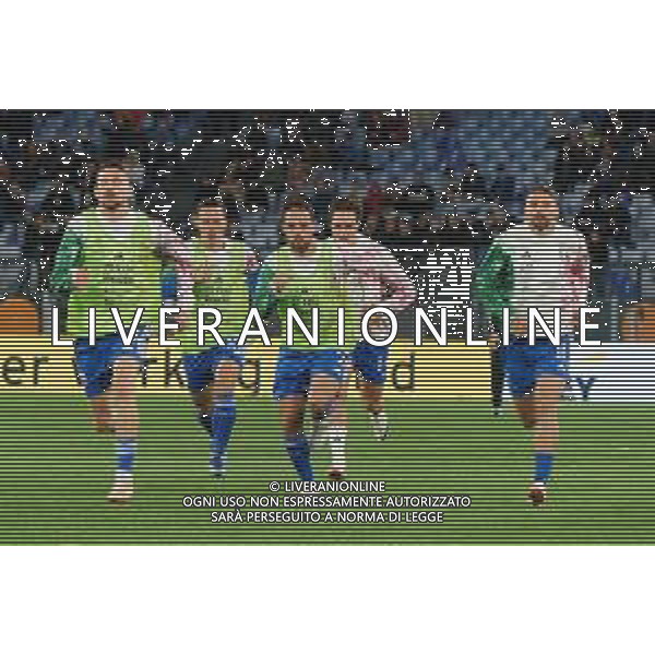 Players of Italy warms up during the UEFA EURO 2024 European qualifier match between Italy and North Macedonia at Stadio Olimpico on November 17, 2023 in Rome, Italy. Photo by Emmanuele Mastrodonato/ag. Aldo Liverani sas