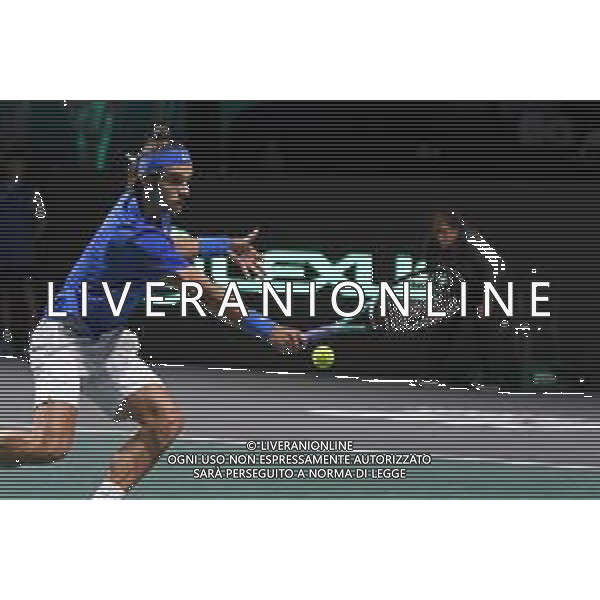 Italia-Serbia 25 Novembre 2023 Final 8 Davis Cup Malaga PalaSport Juan Martin Carpena Nella foto: Lorenzo Musetti foto andrea roeito-ag aldo liverani sas