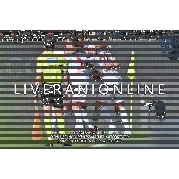 26-11-2023. Cagliari calcio- AC Monza . 13° giornata campionato calcio italiano Serie A 2023/2024, Stadio Unipol Domus Cagliari. Foto Salvatore Moi/Agenzia Aldo Liverani s.as. Nella foto: Gol ed esultanza del Monza in trasferta contro Cagliari, nello stadio Unipol Domus di Cagliari. Segna: Mirko Maric Monza ©SALVATORE MOI/AGENZIA ALDO LIVERANI SAS