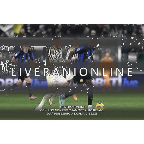 Torino 26.11.2023 Allianz Stadium @Manuela Viganti/Ag. Aldo Liverani sas Juventus vs Inter Campionato Calcio Serie A TIM 2023/2024 13a giornata Nella foto: filip kostic e marcus thuram ©Viganti/AGENZIA ALDO LIVERANI SAS
