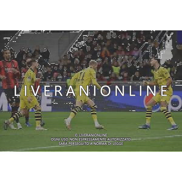 Milan vs Borussia Dortmund nella foto esultanza Borussia Dortmund dopo il gol dell\'1 a 0 Milano 28-11-2023 Stadio Giuseppe Meazza - San Siro UEFA Champions League fase a gironi 5a giornata - Gruppo F foto Roberto Garavaglia/ag. Aldo Liverani sas/AGENZIA ALDO LIVERANI SAS