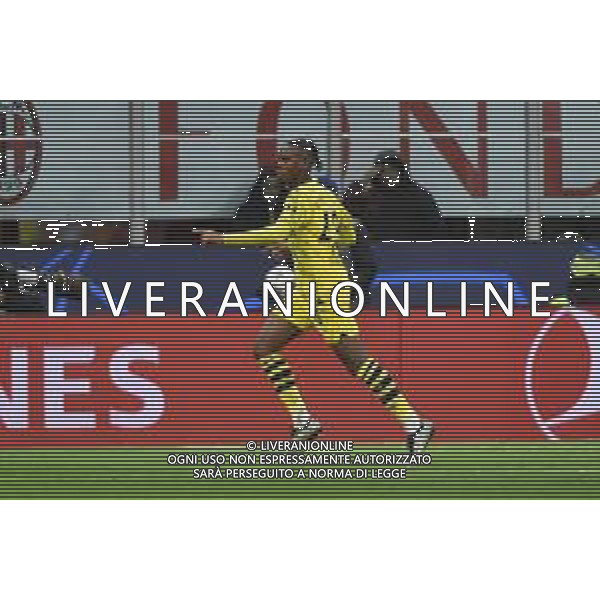 Milan vs Borussia Dortmund nella foto Jamie Bynoe-Gittens (Borussia Dortmund) esulta dopo il gol del 2 a 1 Milano 28-11-2023 Stadio Giuseppe Meazza - San Siro UEFA Champions League fase a gironi 5a giornata - Gruppo F foto Roberto Garavaglia/ag. Aldo Liverani sas/AGENZIA ALDO LIVERANI SAS