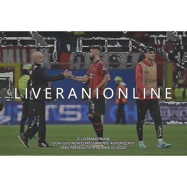 Milan vs Borussia Dortmund nella foto Stefano Pioli allenatore Milan e Olivier Giroud (Milan) delusione a fine gara Milano 28-11-2023 Stadio Giuseppe Meazza - San Siro UEFA Champions League fase a gironi 5a giornata - Gruppo F foto Roberto Garavaglia/ag. Aldo Liverani sas/AGENZIA ALDO LIVERANI SAS