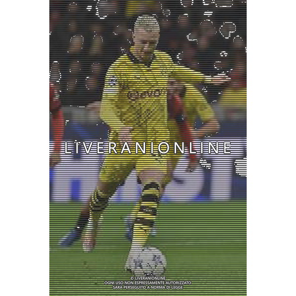 Milan vs Borussia Dortmund nella foto Marco Reus (Borussia Dortmund) segna il gol dell\'1 a 0 Milano 28-11-2023 Stadio Giuseppe Meazza - San Siro UEFA Champions League fase a gironi 5a giornata - Gruppo F foto Roberto Garavaglia/ag. Aldo Liverani sas