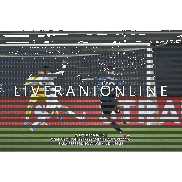 TVRG Atalanta vs Sporting Lisbona nella foto Gianluca Scamacca (Atalanta) segna il gol dell\'1 a 0 Bergamo 30-11-2023 Gewiss Stadium - Stadio Atleti Azzurri d\'Italia UEFA Europa League - fase a gironi Gruppo D - 5a giornata foto Roberto Garavaglia/ag. Aldo Liverani sas