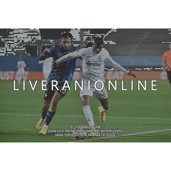 TVRG Atalanta vs Sporting Lisbona nella foto Ederson Jose\' dos Santos (Atalanta) e Matheus Reis de Lima (Sporting Lisbona) Bergamo 30-11-2023 Gewiss Stadium - Stadio Atleti Azzurri d\'Italia UEFA Europa League - fase a gironi Gruppo D - 5a giornata foto Roberto Garavaglia/ag. Aldo Liverani sas