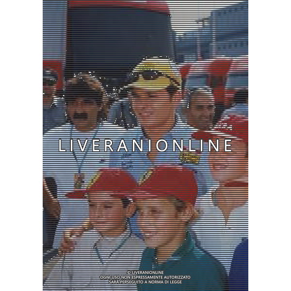 RETROSPETTIVA GIANCARLO FISICHELLA PILOTA F1 NELLA FOTO GIANCARLO FISICHELLA NELL\'ANNO 1997 CON ROBERTO DA CREMA AG CONTROLUCE.-AG ALDO LIVERANI SAS