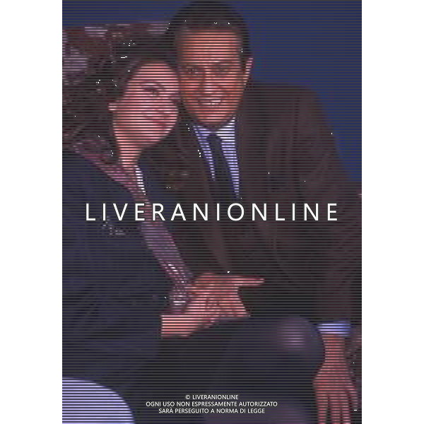 DIAP-RETROSPETTIVA ALBERTO LIONELLO ATTORE NELLA FOTO ALBERTO LIONELLO CON ERIKA BLANC E CARTA A TERRAZZA MARTINI A MILANO AG ALDO LIVERANI SAS 
