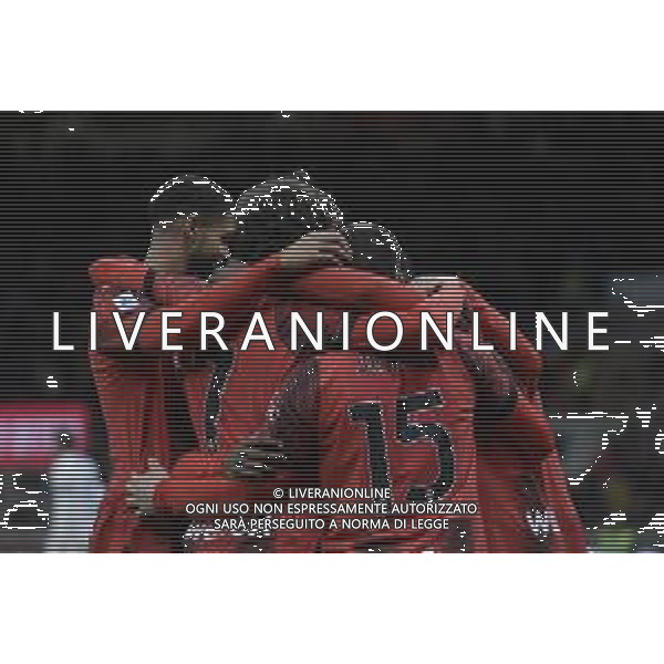 Esultanza dopogol milan abbraccio - MILAN - FROSINONE CAMPIONATO CALCIO SERIE A TIM 02.12.2023 ©PAOLO GIAMPIETRI / AGENZIA ALDO LIVERANI SAS