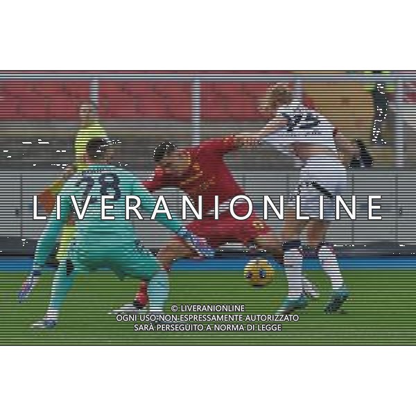 Nikola Krstovic of US Lecce and Victor Kristiansen, Lukasz Skorupski of Bologna FC during the Italian soccer Serie A match US Lecce vs Bologna FC on December 3, 2023 at Via del Mare Stadium in Lecce, Italy. Photo by Emmanuele Mastrodonato/ag. Aldo Liverani sas