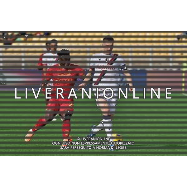 Michel Aebischer of Bologna FC and Lameck Banda of US Lecce during the Italian soccer Serie A match US Lecce vs Bologna FC on December 3, 2023 at Via del Mare Stadium in Lecce, Italy. Photo by Emmanuele Mastrodonato/ag. Aldo Liverani sas