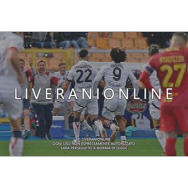 Charalampos Lykogiannis of Bologna FC celebrates after scoring a goal during the Italian soccer Serie A match US Lecce vs Bologna FC on December 3, 2023 at Via del Mare Stadium in Lecce, Italy. Photo by Emmanuele Mastrodonato/ag. Aldo Liverani sas