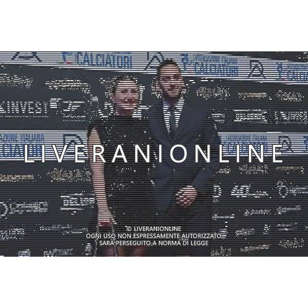 TVRG Gala Calcio 2023 nella foto Hakan Calhanoglu (Inter) con la compagna Milano 04-12-2023 Gran Gala del Calcio 2023, l\'appuntamento organizzato dall\'AIC Associazione Italiana Calciatori per premiare i protagonisti della stagione 2022-2023 foto Roberto Garavaglia/ag. Aldo Liverani sas