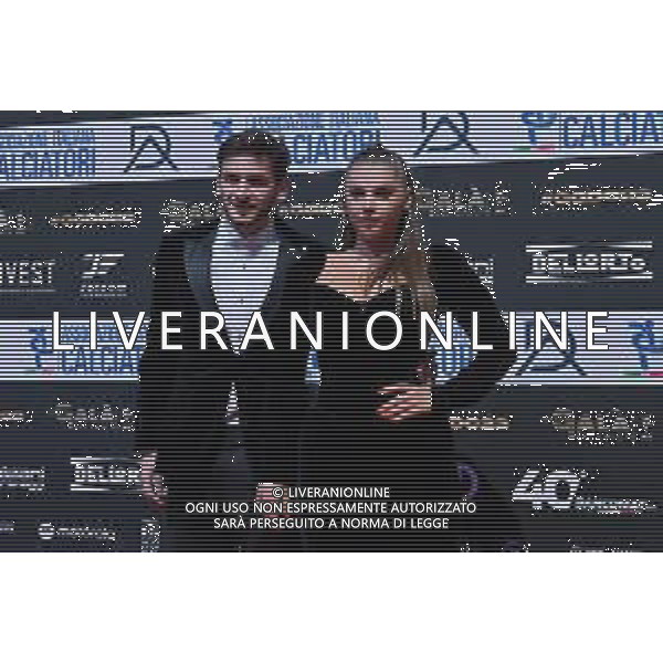 TVRG Gala Calcio 2023 nella foto Khvicha Kvaratskhelia (Napoli) con la compagna Milano 04-12-2023 Gran Gala del Calcio 2023, l\'appuntamento organizzato dall\'AIC Associazione Italiana Calciatori per premiare i protagonisti della stagione 2022-2023 foto Roberto Garavaglia/ag. Aldo Liverani sas